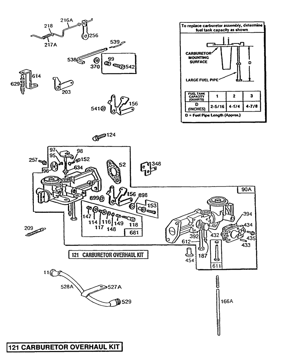 Pull Choke Carburetor Diagram and Parts List for 80202-1780-01  Briggs and Stratton Engine